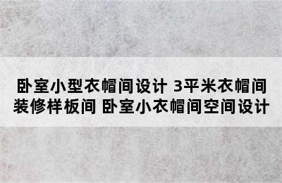 卧室小型衣帽间设计 3平米衣帽间装修样板间 卧室小衣帽间空间设计